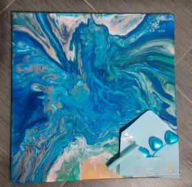 Quadro Astratto "Oceano" - Fluid Art Hand-made