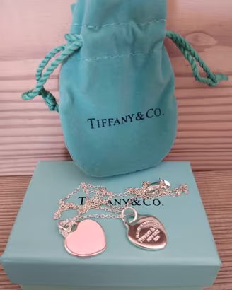 Collana Tiffany & Co. Double Heart Tag - Argento
