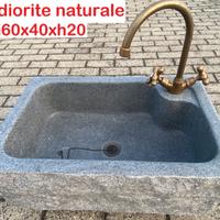 Lavello lavandino per cucina in pietra 60cm 2