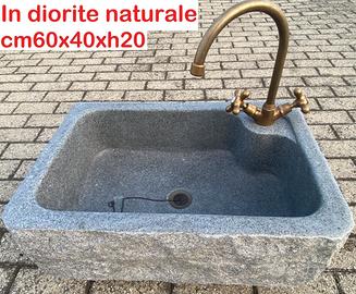 Lavello lavandino per cucina in pietra 60cm 2