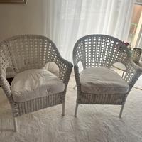 Poltrona ikea rattan bianca come nuova