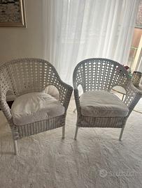 Poltrona ikea rattan bianca come nuova