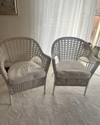 Poltrona ikea rattan bianca come nuova