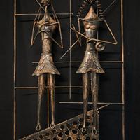 Scultura ferro battuto da parete – Pifferai
