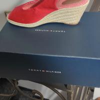 scarpa donna rossa in tessuto 