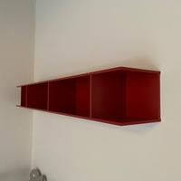 Mensola libreria a muro rossa - Design moderno
