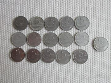 monete da 5 lire circolate come da foto