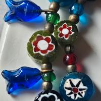Murano collana fiori e pesciolini coloratissimi