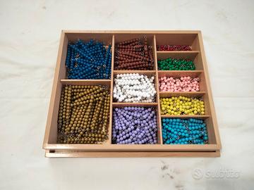 Decanomio Montessori (o bastoncini perle colorate)