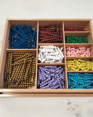 Decanomio Montessori (o bastoncini perle colorate)