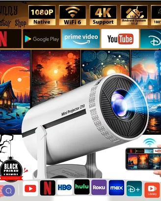 Mini Proiettore Home Theater, Android 11.0, Proiet