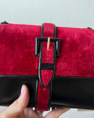 Borsa vellito e pelle vintage