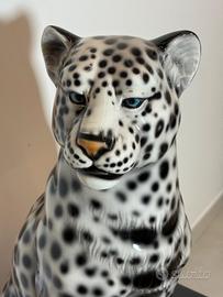 statua leopardo bianco 75 cm 