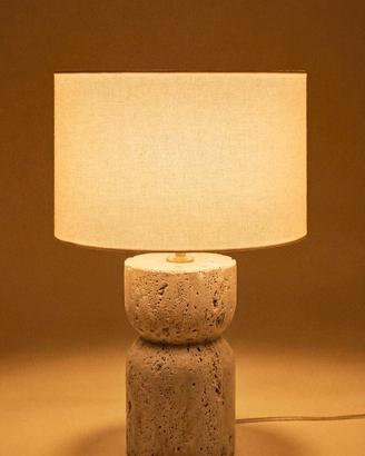 lampada da tavolo in pietra naturale 