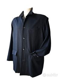 Giaccone lana nera collo camoscio Comme des Garc