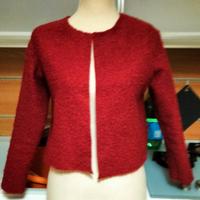 Blazer bouclé rosso borgogna 