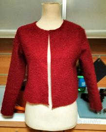 Blazer bouclé rosso borgogna 