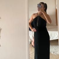 abito lungo nero  elegante