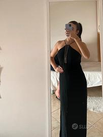 abito lungo nero  elegante