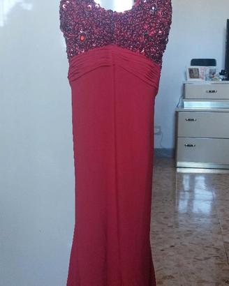 Abito elegante rosso Impero Couture