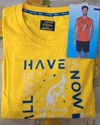 Completo o Pigiama Uomo Australian T.M Giallo e 