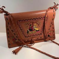 Borsa sarda in pelle vintage anni 60