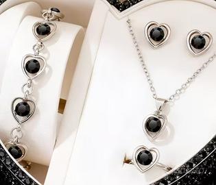 Parure Collana Bracciale Orecchini Anello