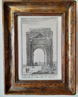 Arco Augusto Rimini Incisione Orig Cornice del 700