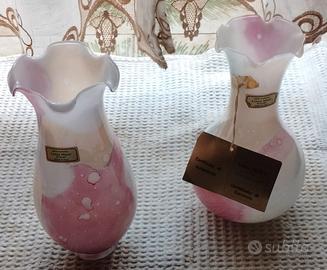 coppia vasi vetro Murano vero vintage anni 70