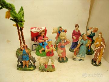 PRESEPIO 30 STATUINE GESSO CARTAPESTA TERRACOTTA