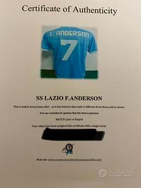 Maglia SS Lazio match worn F.Anderson 7 COA