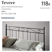  Doghe in legno e lettiera in ferro.