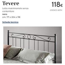  Doghe in legno e lettiera in ferro.