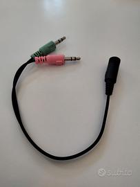 Adattatore audio jack 3,5 m (X2) a jack 3,5 f