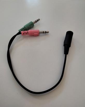 Adattatore audio jack 3,5 m (X2) a jack 3,5 f