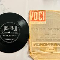 Vinile vintage di Benito Missolini