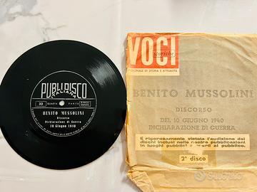 Vinile vintage di Benito Missolini