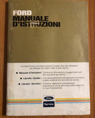 Manuale Istruzioni Ford anni 80