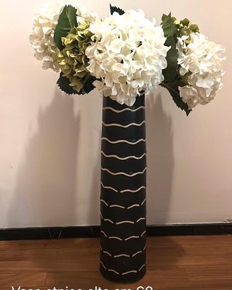 Vaso etnico h. 60 cm nero (fiori esclusi)