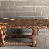 Banco da falegname con doppie morse in legno