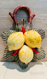 Ramo in ceramica con Limoni e Peperoncino - Vietri