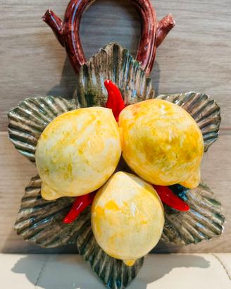 Ramo in ceramica con Limoni e Peperoncino - Vietri