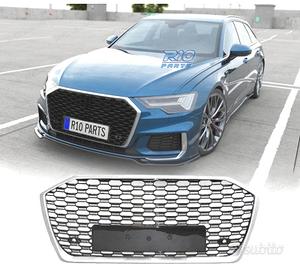 GRIGLIA AUDI A6 2019-2024 LOOK RS6 NERO CROMATO