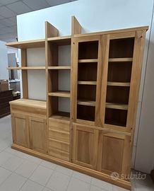 libreria in noce nazionale grezza 