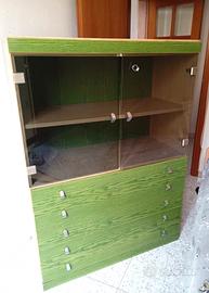 Vetrinetta in legno con cassetti 