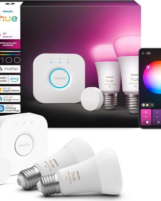 Philips Hue Starter Kit: Bridge + 3 faretti smart