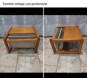 tavolino portariviste inlegno, vintage