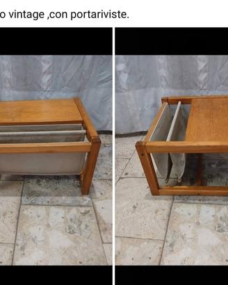 tavolino portariviste inlegno, vintage
