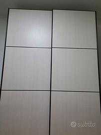 Armadio Moderno 2 Ante Scorrevoli Beige/Marrone co