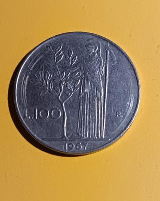 moneta da 100 lire del 1967